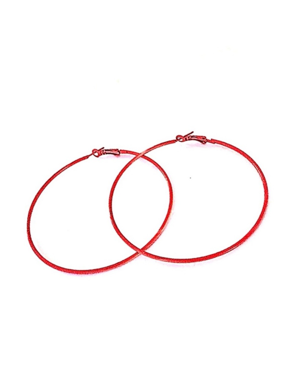 NWOT Large Thin Classic 3” Hoop Earrings in Vibrant Orange